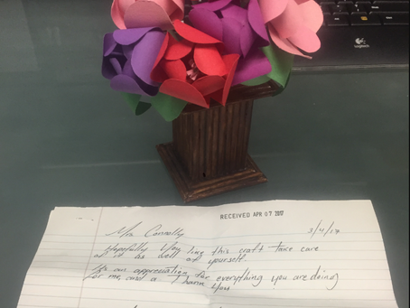 Handwritten Note and Flowers